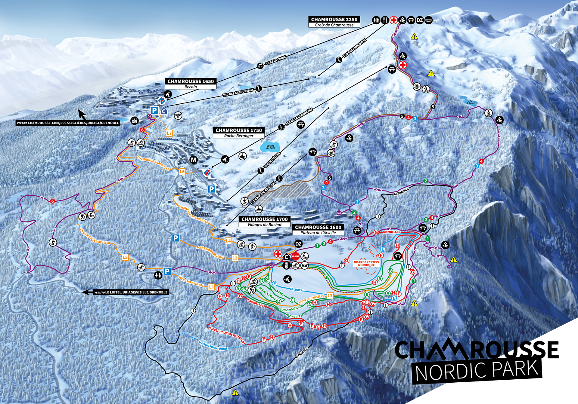 Plan des pistes de Chamrousse